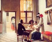 皮特尔 德 胡格 : Card Players in a Sunlit Room